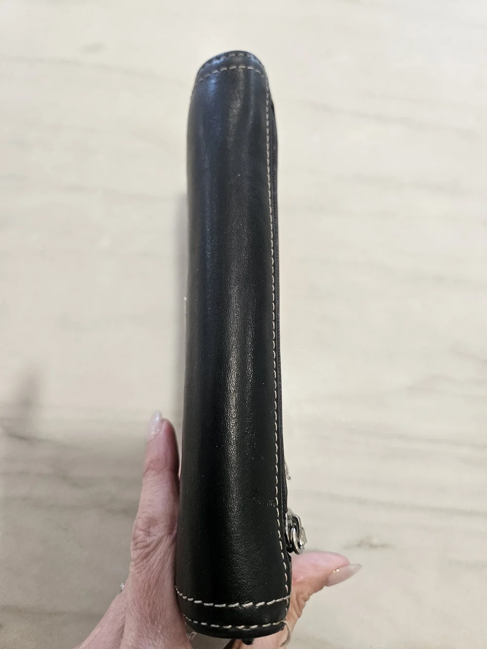 Tignanello Vintage Black Leather Trifold Continental Wallet